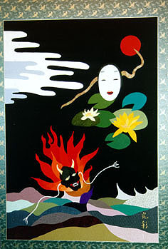 二面の波, sougeiga 装芸画（そうげいが）, Cloth inlay Art, 布象嵌, Kousai Watanabe, 渡邊光彩（わたなべこうさい）